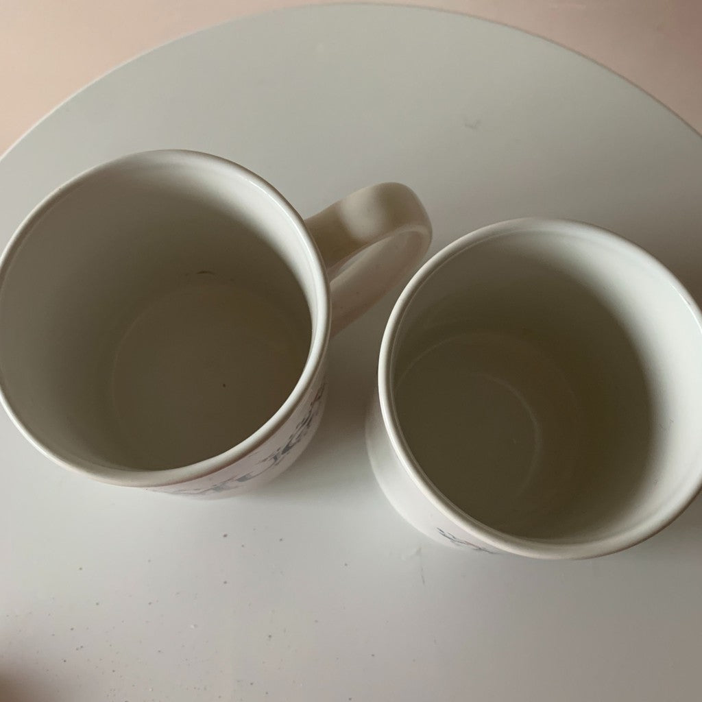 Set of 2 Vintage Floral Mugs