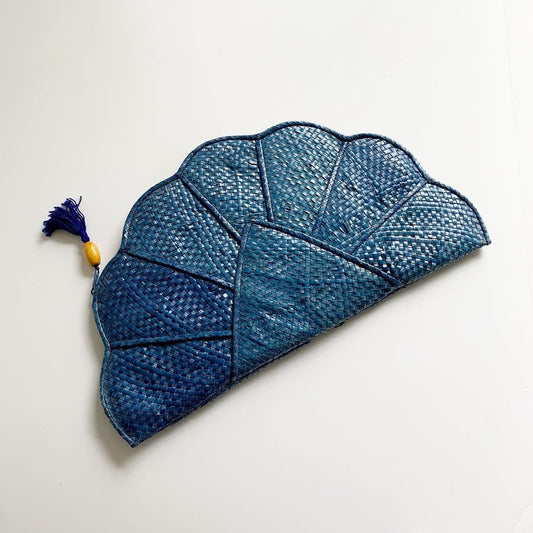 Bamboo Tasseled Blue Clutch