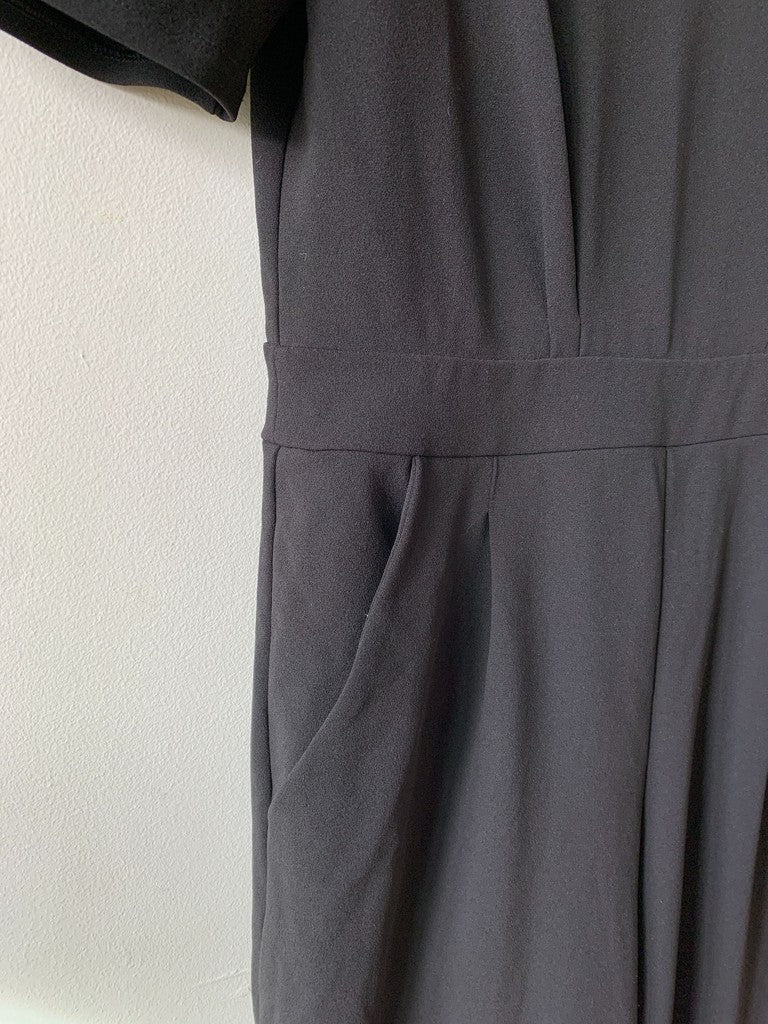 Express Black Puff Sleeve Tapered Jumpsuit M