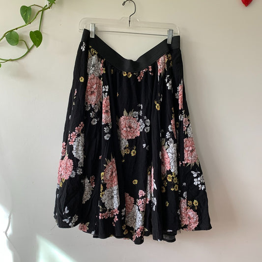 Torrid Black / Pink / White Skater Skirt 1X Plus