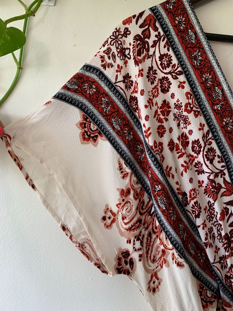 Knox Rose White / Black / Red Fit and Flare Maxi Bohemian