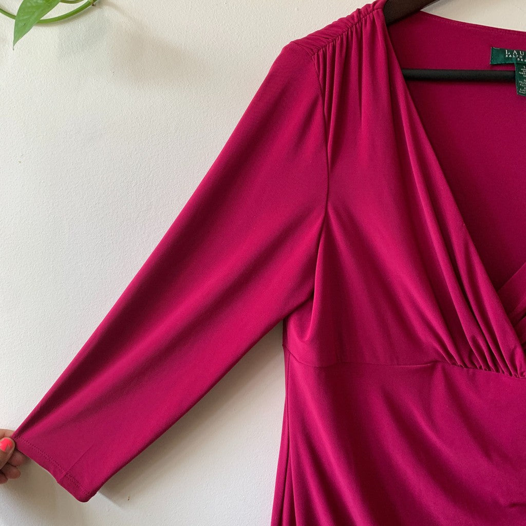 Lauren Ralph Lauren Pink Bodycon Ruching Dresses