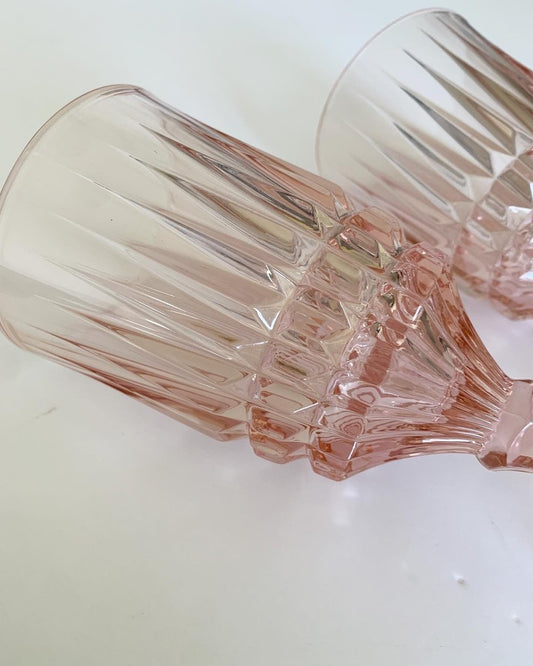 Fostoria Vintage Pink Heritage Footed 7 1/4 in Goblet Heritage Replacements Set of 2