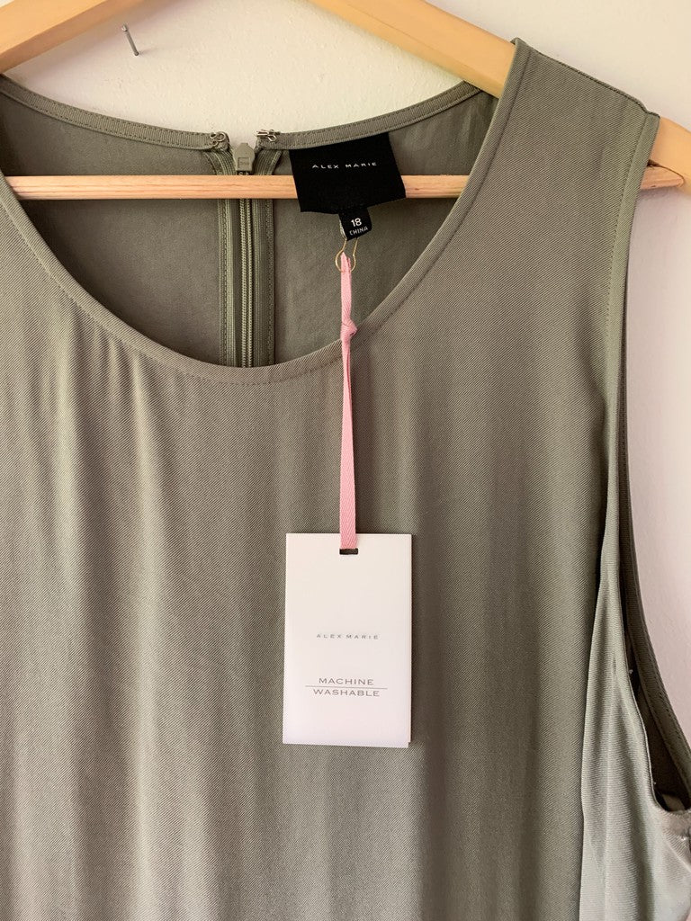 Alex Marie Green Tammy Olive Spring Plus Jumpsuit