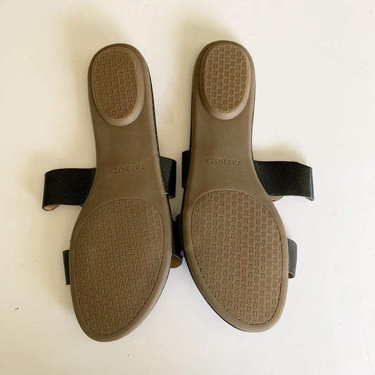 Talbots Black Slip On Faux Leather Sadie Sandals 7
