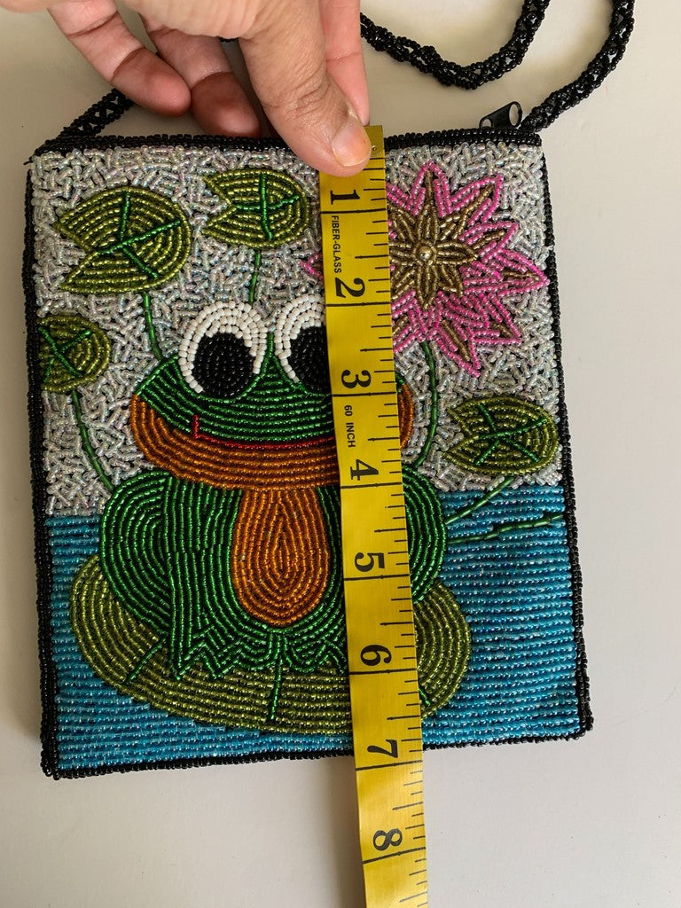 Ermo Beaded Crossbody Frog Crossbody Mini Purse
