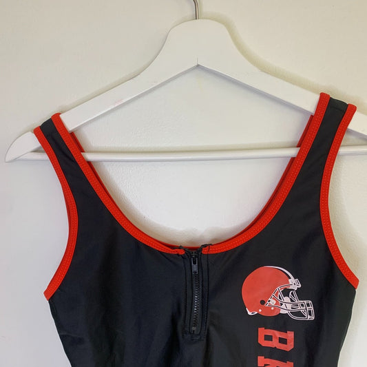 NFL Cleveland Browns Women's One Piece Swimsuit Black Orange