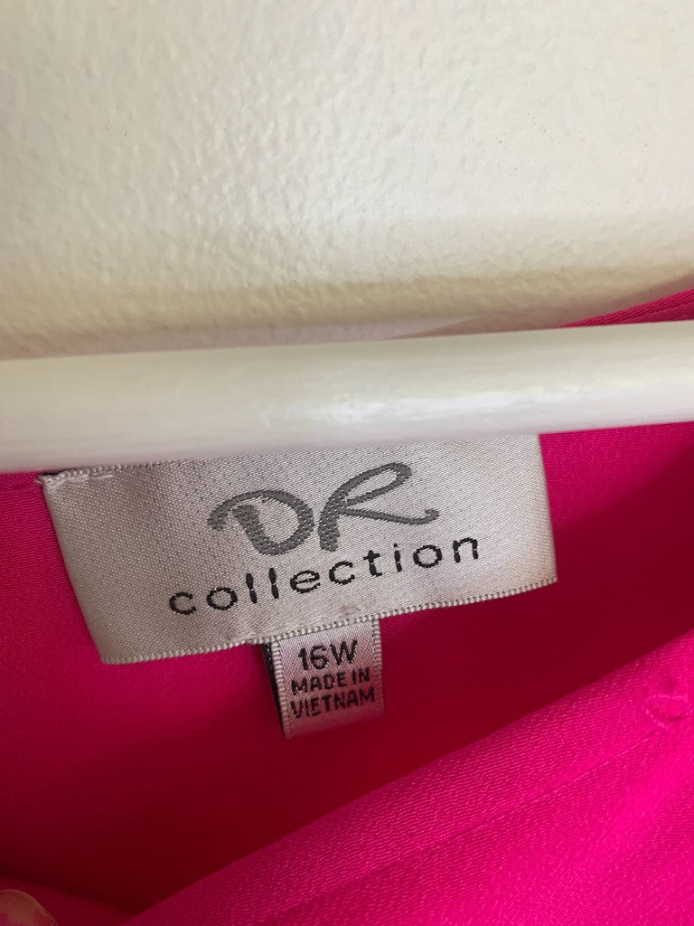 Donna Ricco Pink Cape Sleeve 16W Plus Dress