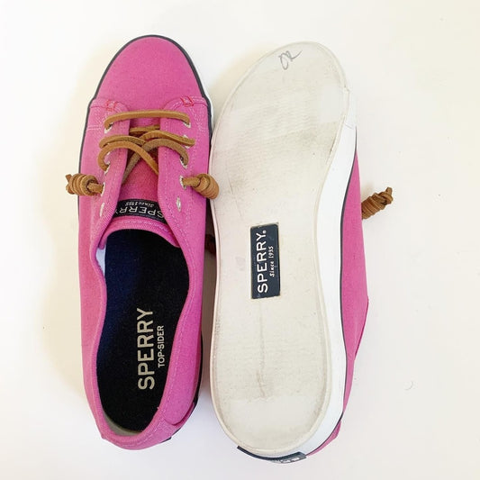Sperry Top-Sider Canvas Slip On Seacoast Pink Shoes