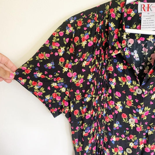 Vintage 90s R&K Originals Multicolor Maxi Floral Dress