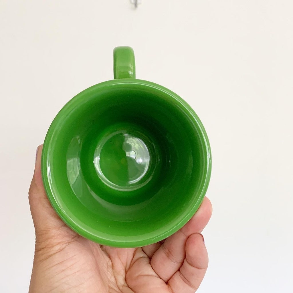 Fiestaware Green Ring Coffee Cup Mug Fiesta HLC Shamrock color 3.5" Fiesta USA Backstamp