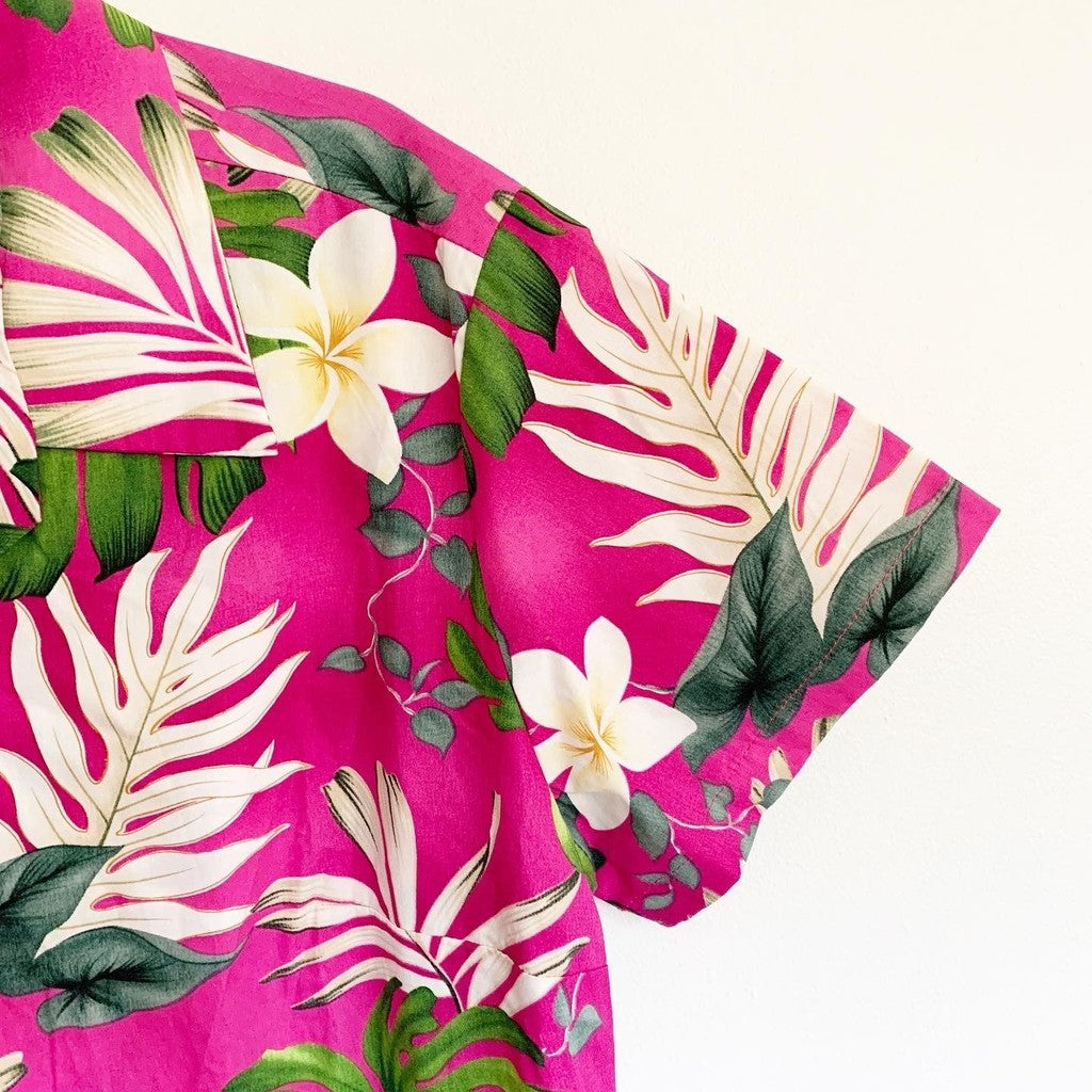 Pacific Legend Apparel, Inc. Pink Button-Up XL Relaxed Short Sleeve Hawaiian Shirt