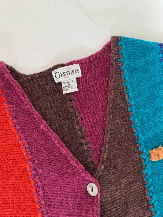 Gestures Multicolor Fall Knit Colorblock Vest