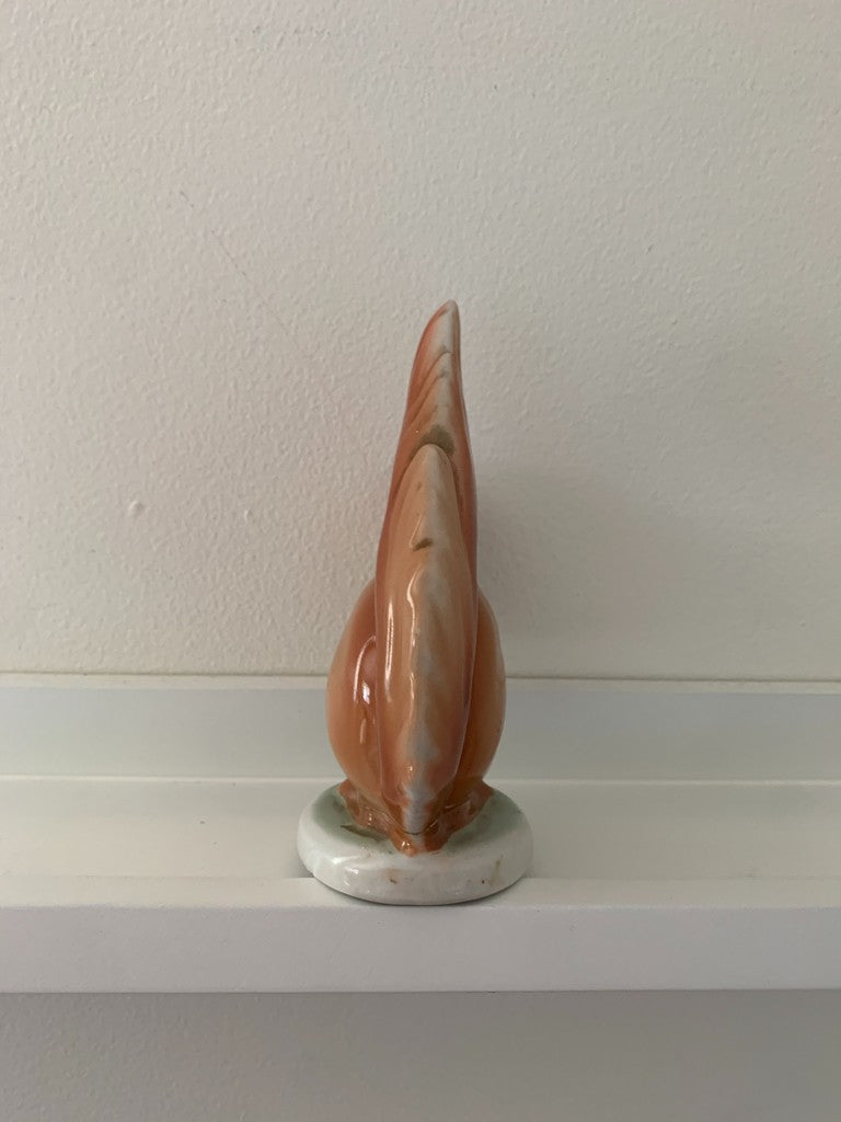 Vintage Mid Century 1960s Hollohaza Porcelain Squirrel Figurine Made in Hungray