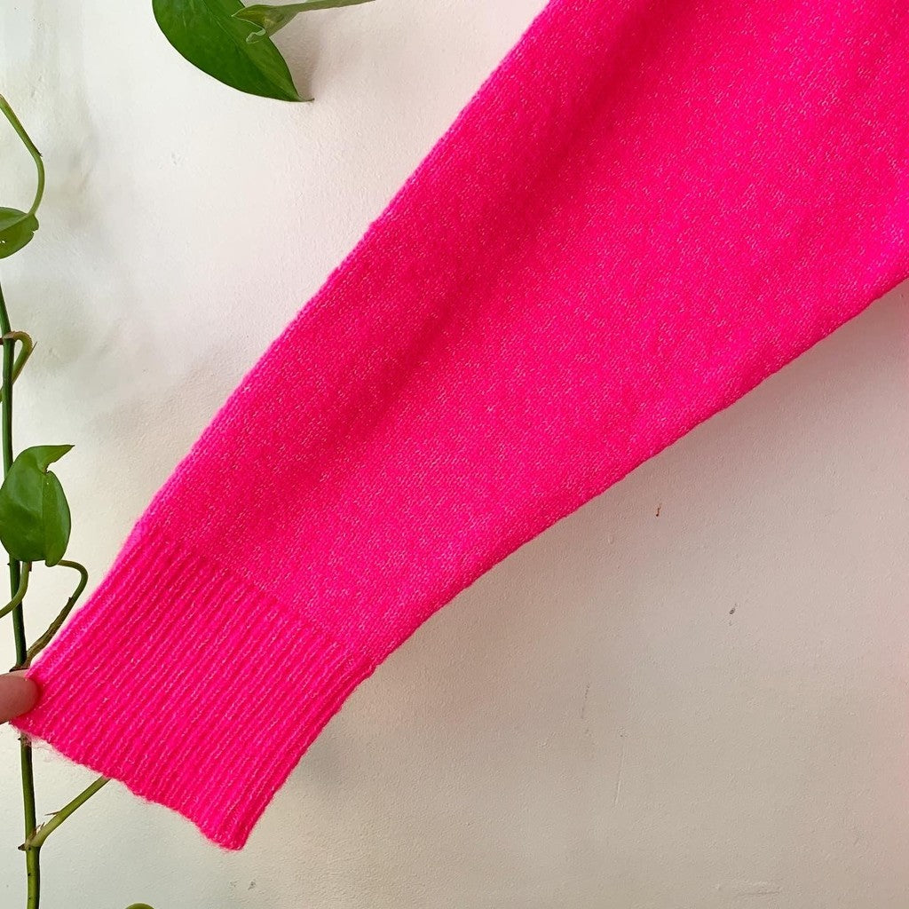 Lane Bryant Neon Pink Relaxed Knit Sweater