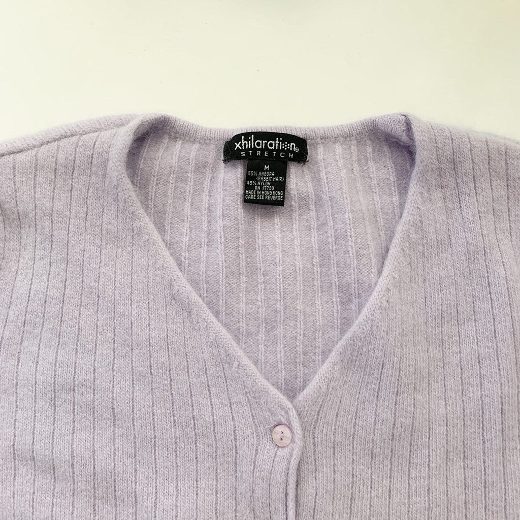 Xhilaration Y2K Purple Lavender Angora Cardigan