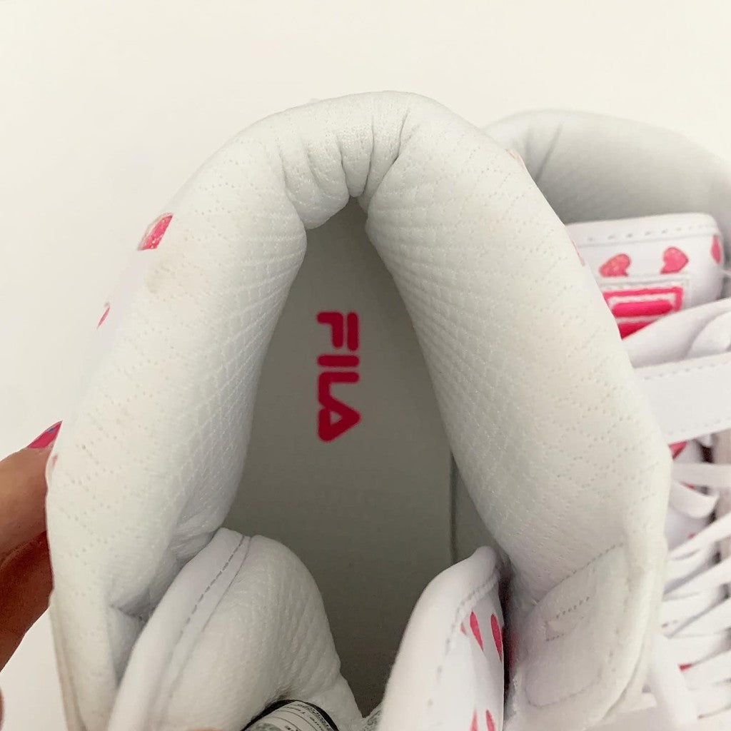 Fila Vulc 13 High Top Hearts Lace Up Glitter Sneaker