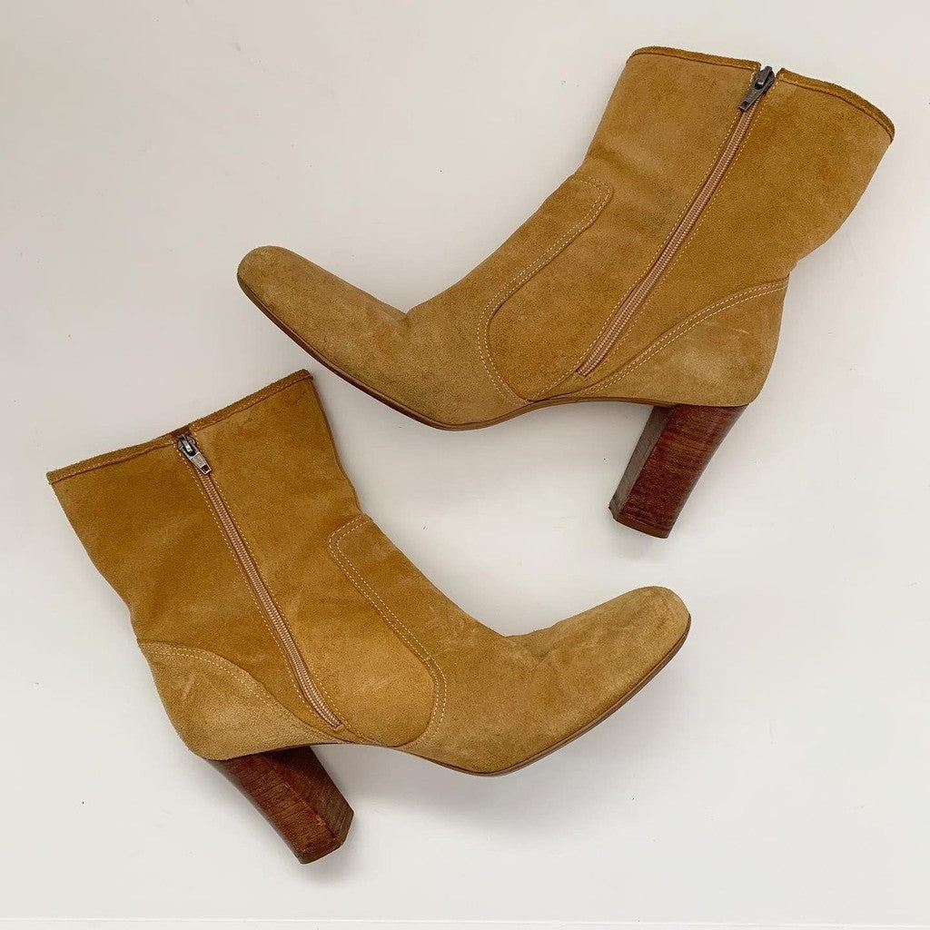 Unisa Suede Tan Ankle Boots