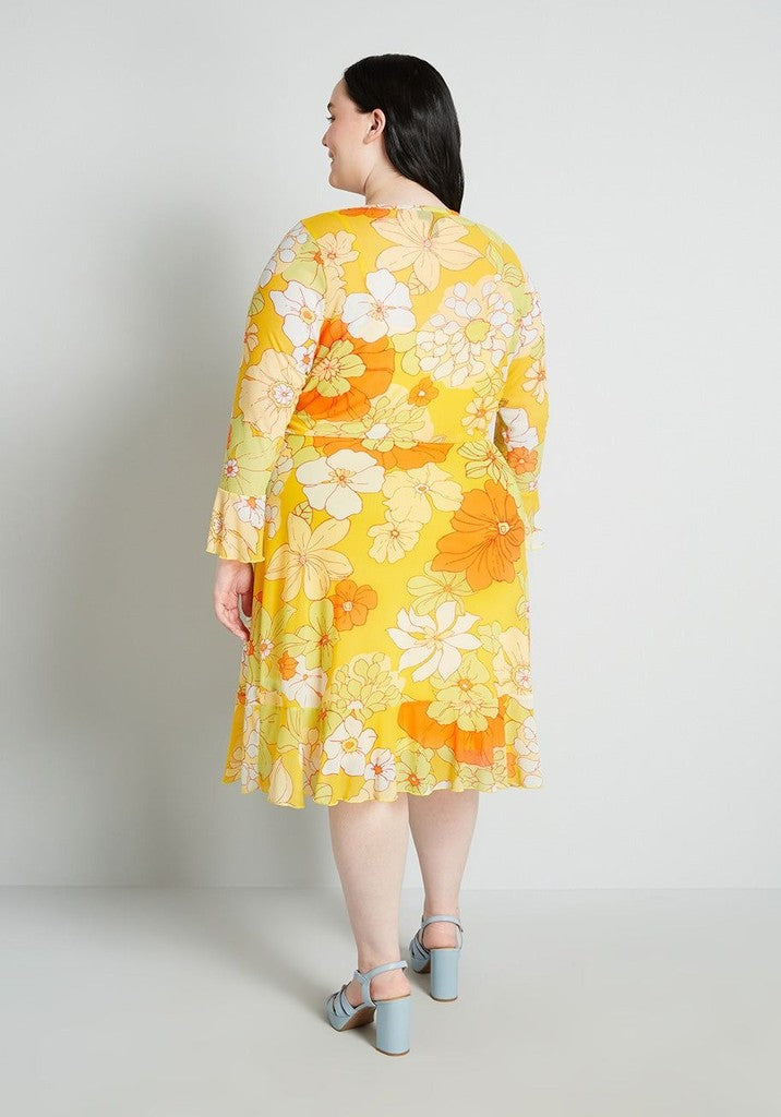 Modcloth Tropicana Isle Mesh Midi Dress Large