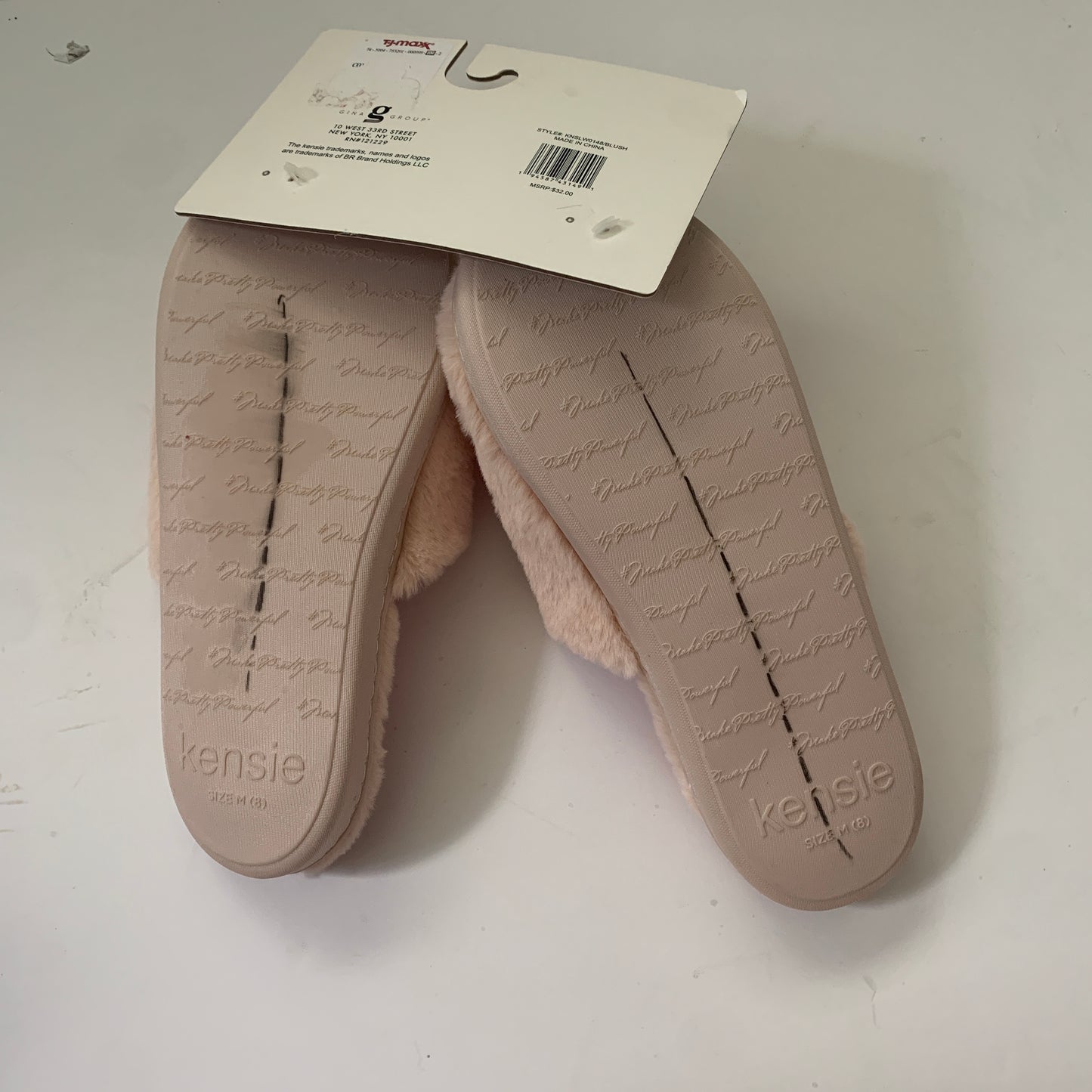 Kensie Pink Memory Foam Fuzzy Strawberry Slipper 8