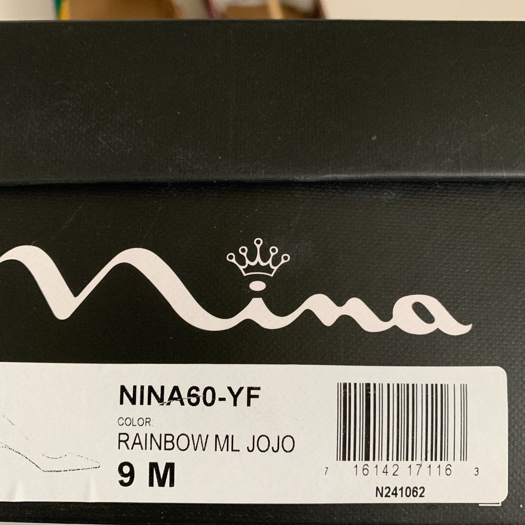 Nina Shoes Metallic Rainbow Stripe Jo Jo Heels Size 9M