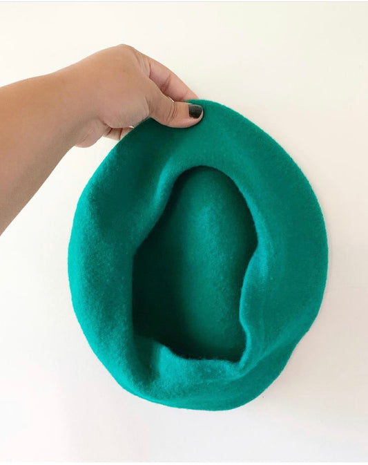 Paris Beret Green Wool Hat