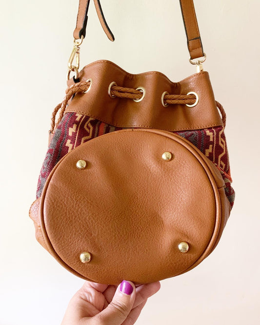 Aztec Print Bucket Bag Purse