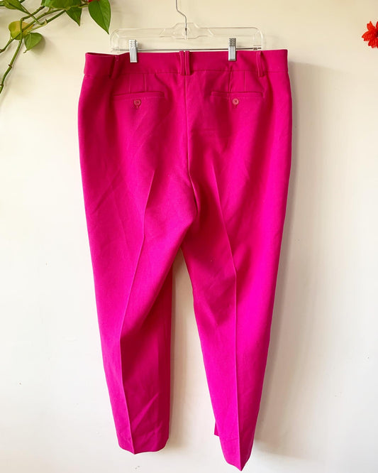 Talbots Hampshire Hot Pink Ankle Twill Pants, Size 16