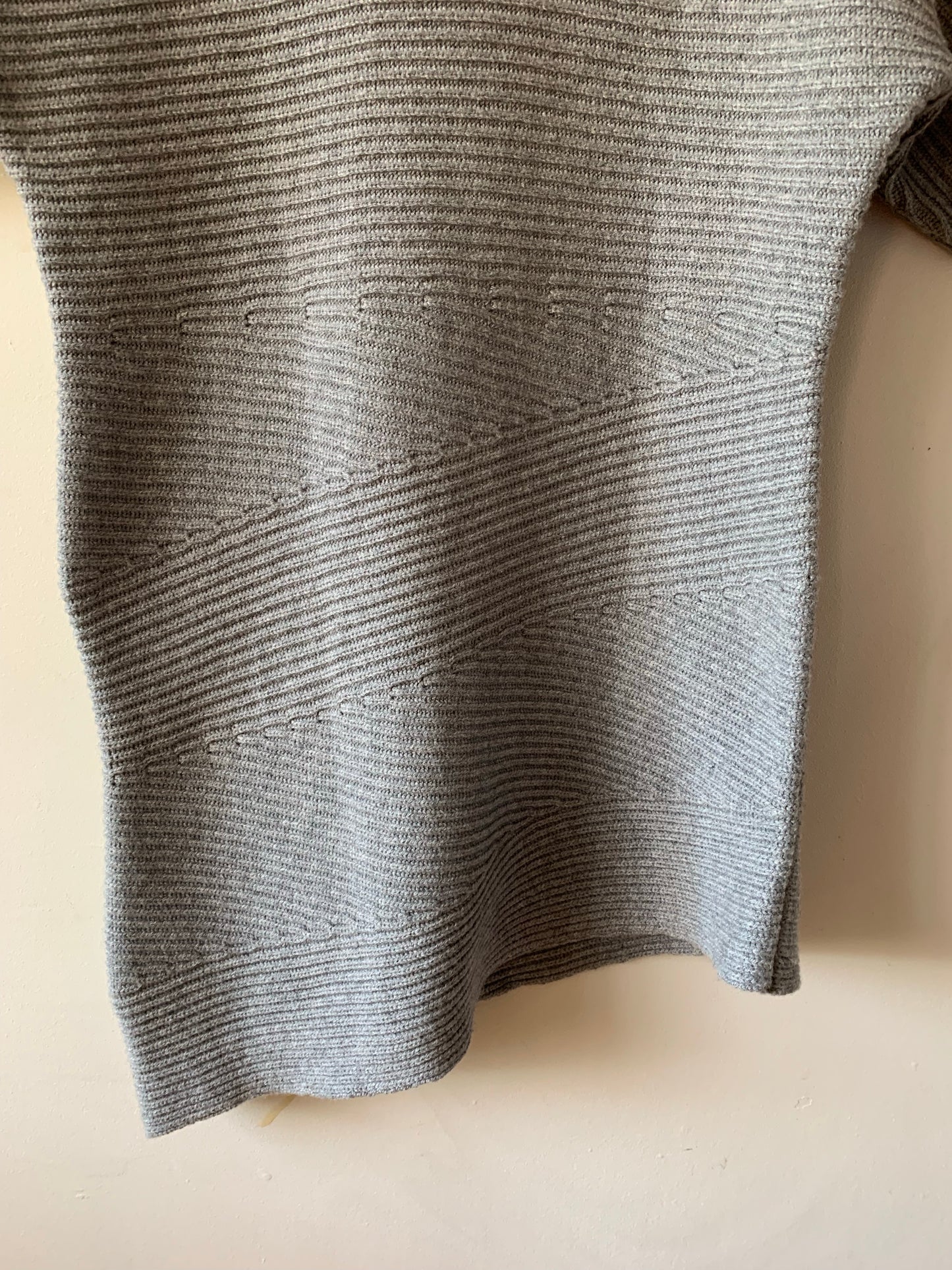 Ann Taylor Gray Cashmere Asymmetrical Short Sleeve Sweater, One-Size
