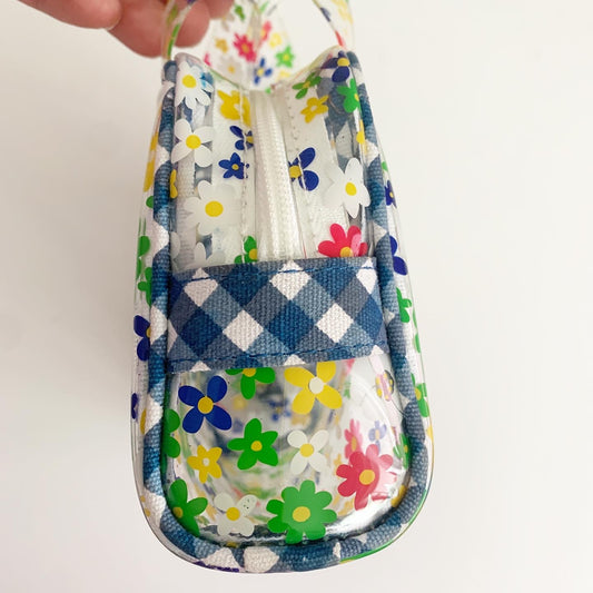 Retro Floral Transparent Makeup Mini Bag