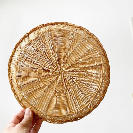 Bundle of 7 Boho Wicker Trivet Wall Baskets Gallery Wall Rattan