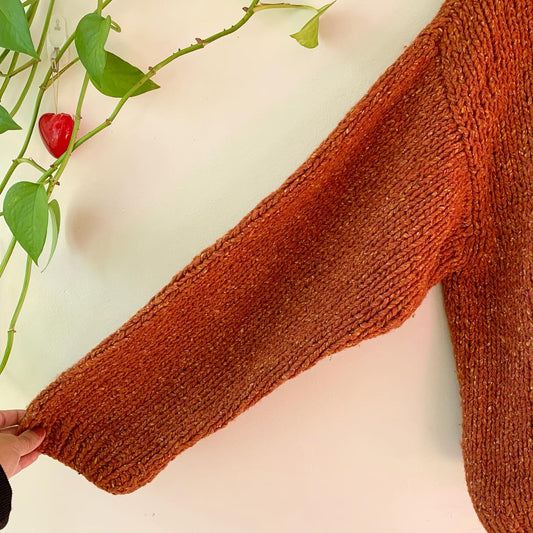 J. Crew Rust Orange Vintage 1990s Wool Sweater, Size large