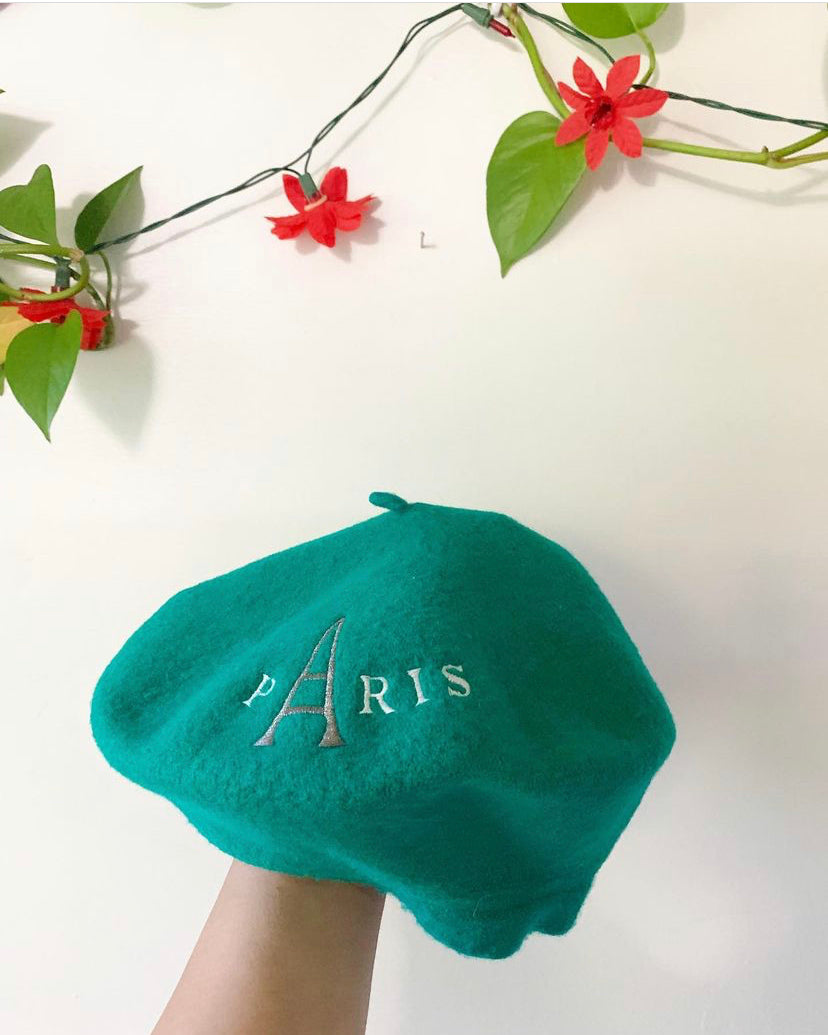 Paris Beret Green Wool Hat