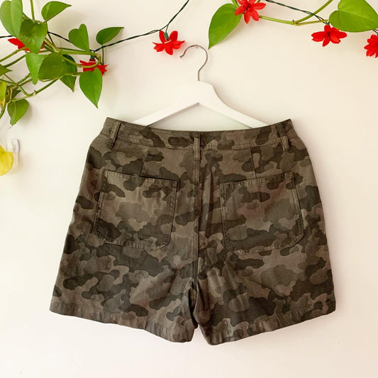 J. Crew Olive Green Camo Print Shorts, Size 6