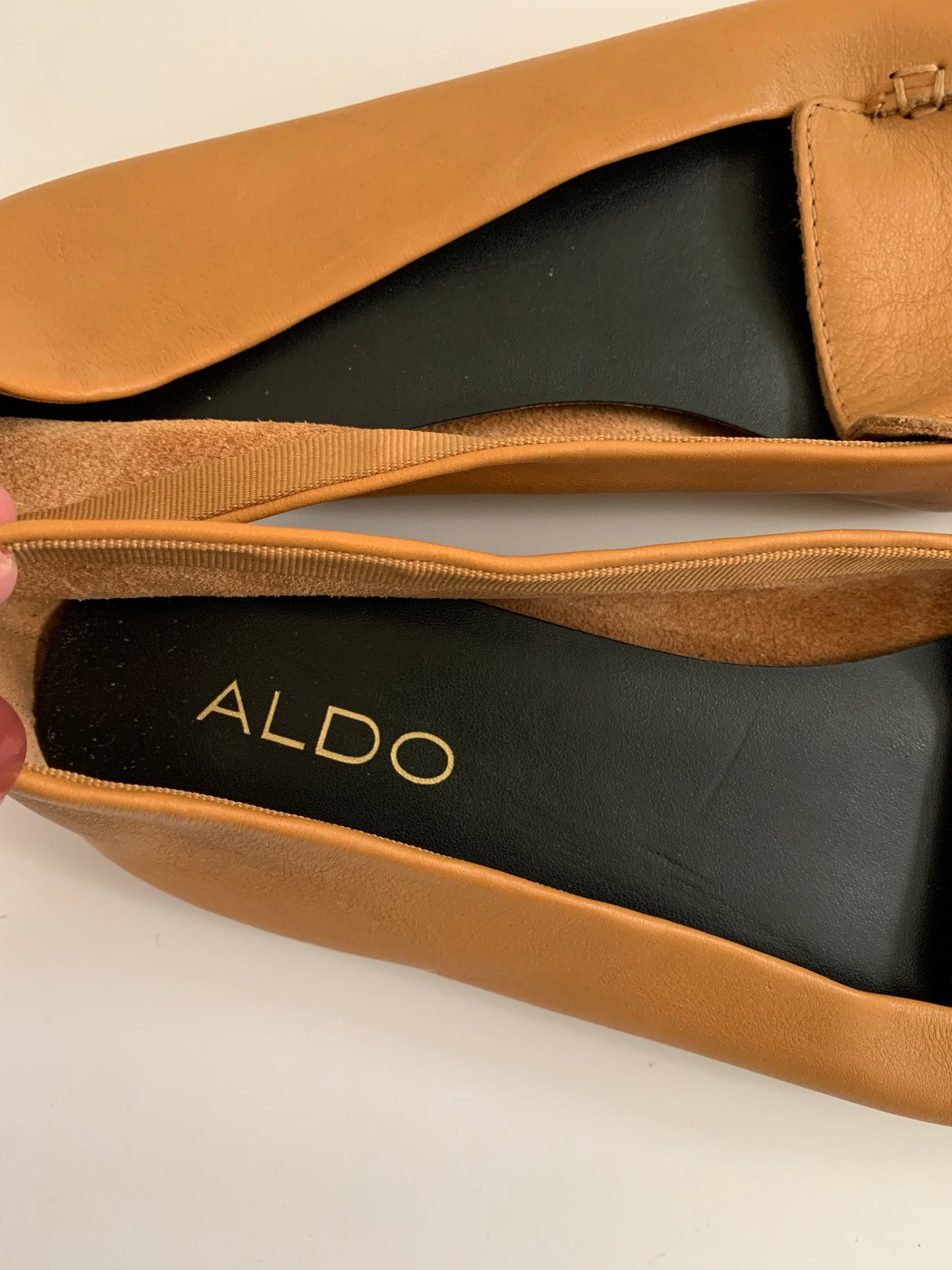 Aldo Tan Pointed Toe Flat Shoes, Size 9