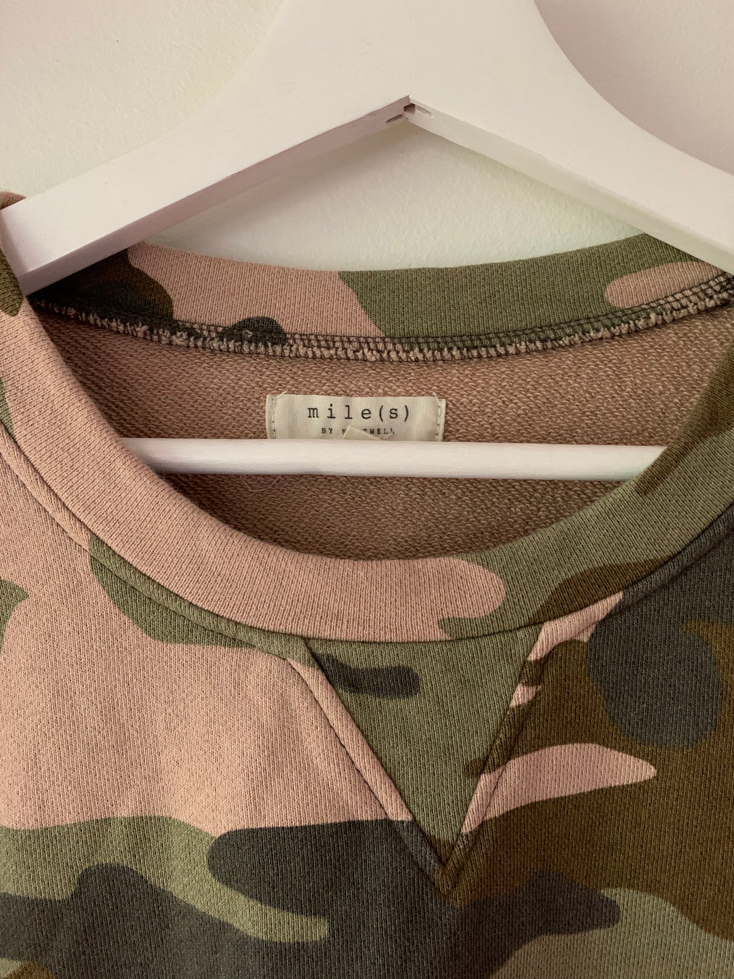 Madewell Mile(s) Green Camo Print Crew Neck Sweatshirt, Size XXL