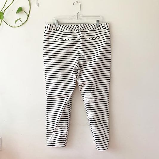 Express Black / White Striped Editor Cropped Pants 12