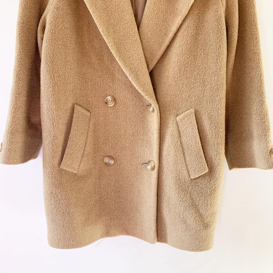 Jones New York Vintage Camel Wool Pea Coat