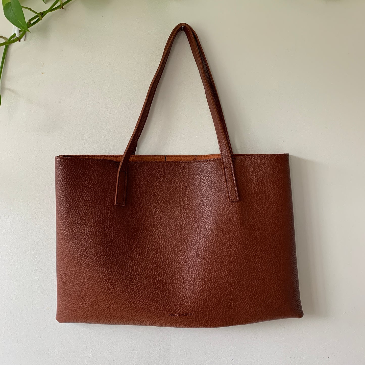 Vince Camuto Brown & Black Vegan Leather Luck Tote Bag