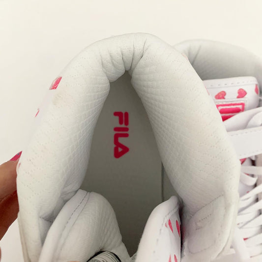 Fila Vulc 13 Heart High Top Sneaker Women's Pink White Size 8.5