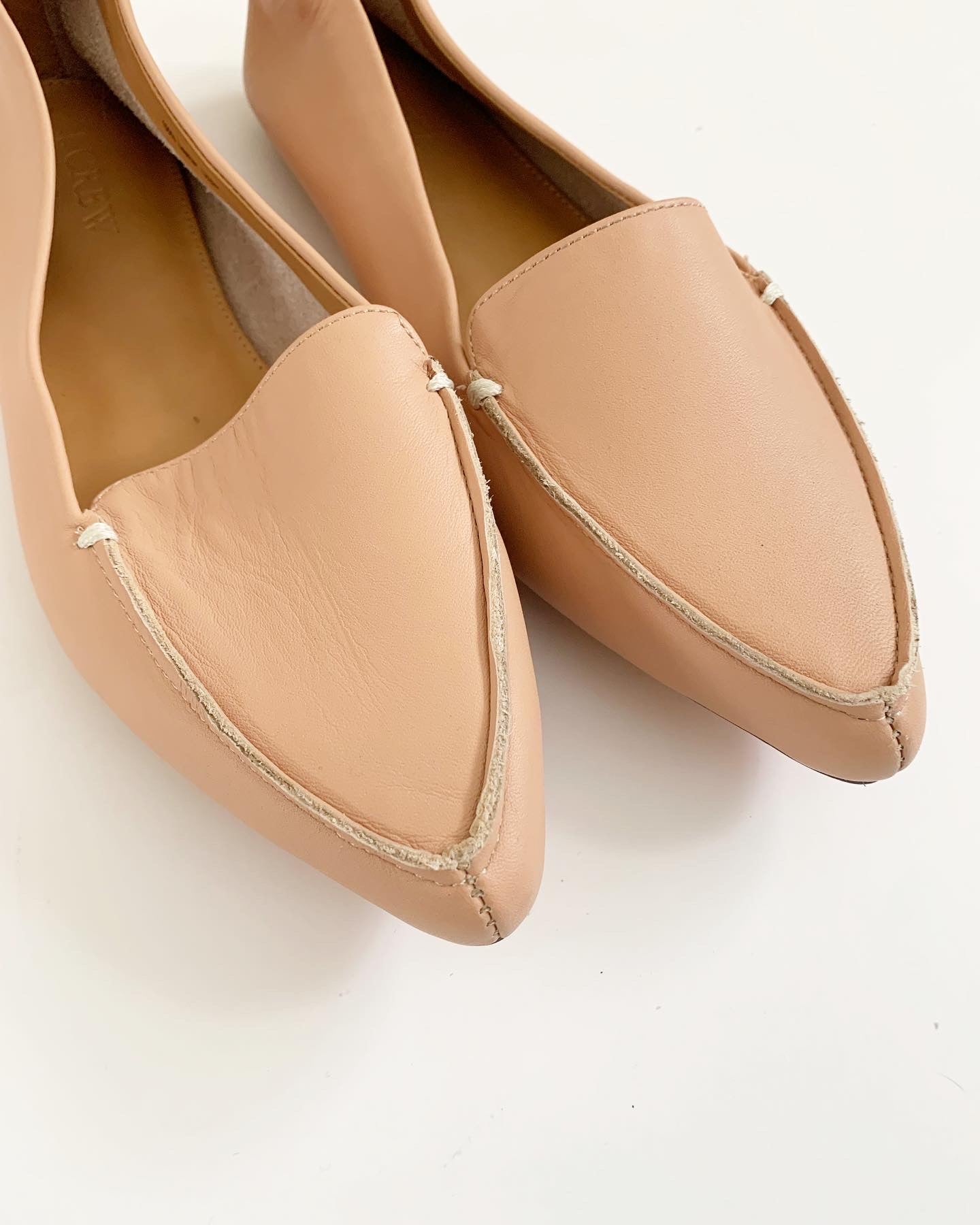J.Crew Factory Tan Pointed Toe Flat Shoes, Size 7.5