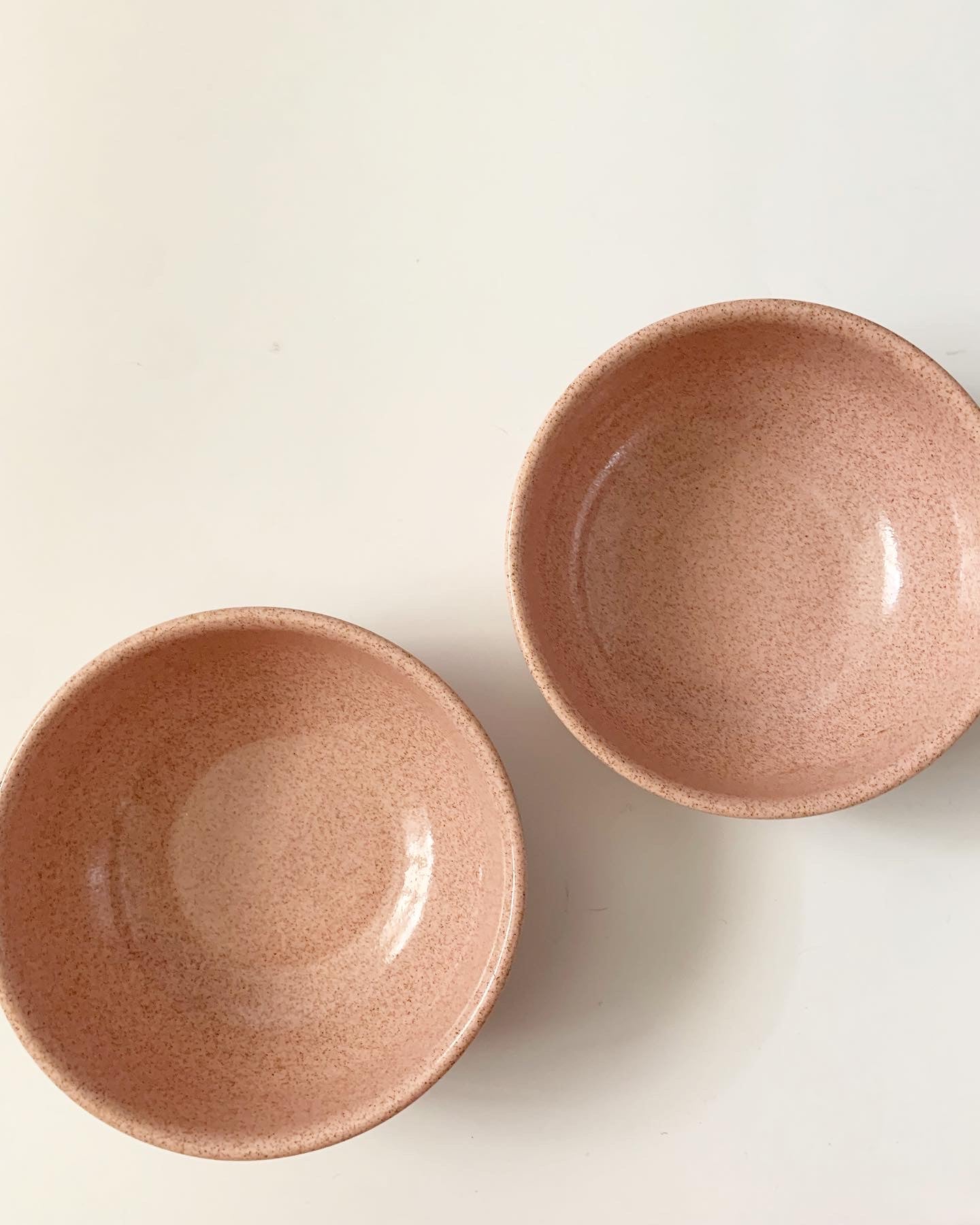 Vintage Pink Ceramic Mugs and Bowl Set