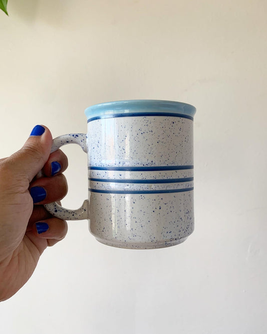 Nashville Blue and White Speckled Ceramic Mug