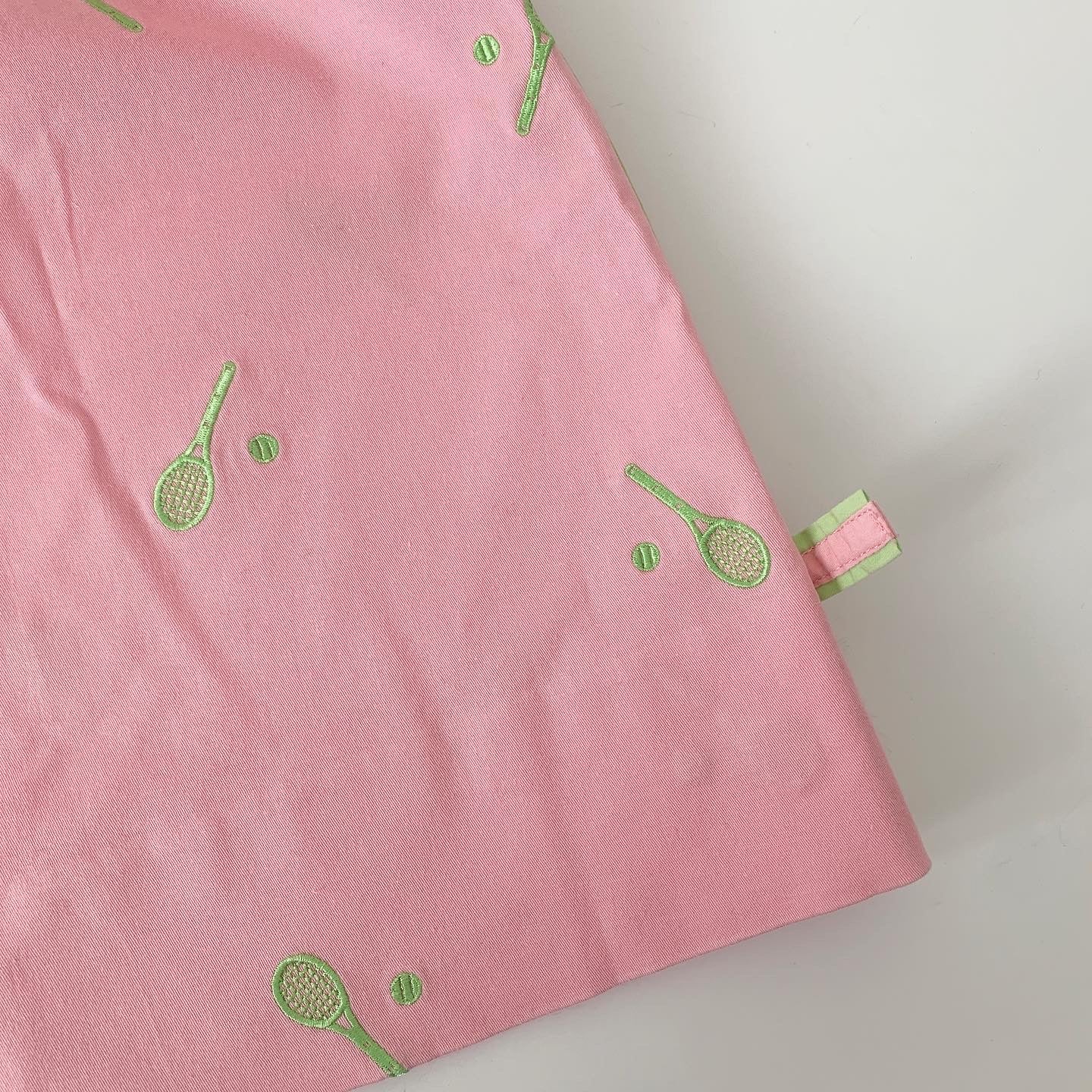 Vintage Lilly Pulitzer Pink & Green Tennis Rackets Mini Skirt 8