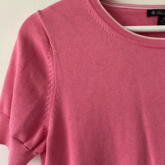 Brooks Brothers Pink Silk Sweater, Size Medium