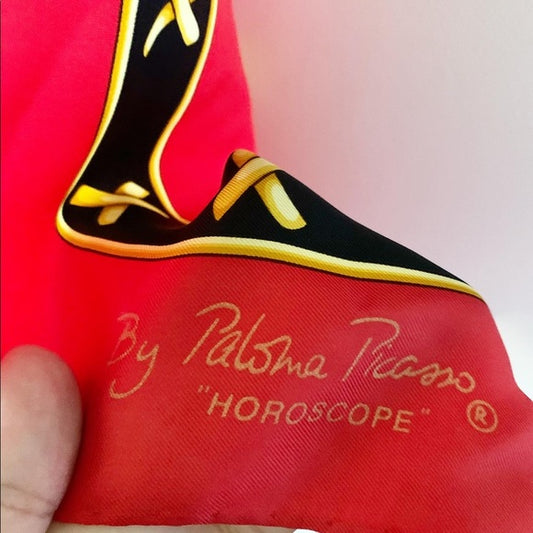Picasso Horoscope Print Red Scarf