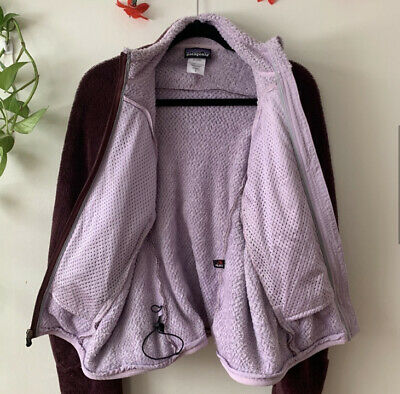 Patagonia Plum Purple Full Zip Fleece Jacket Embroidered Monogram Letter R, Size Small