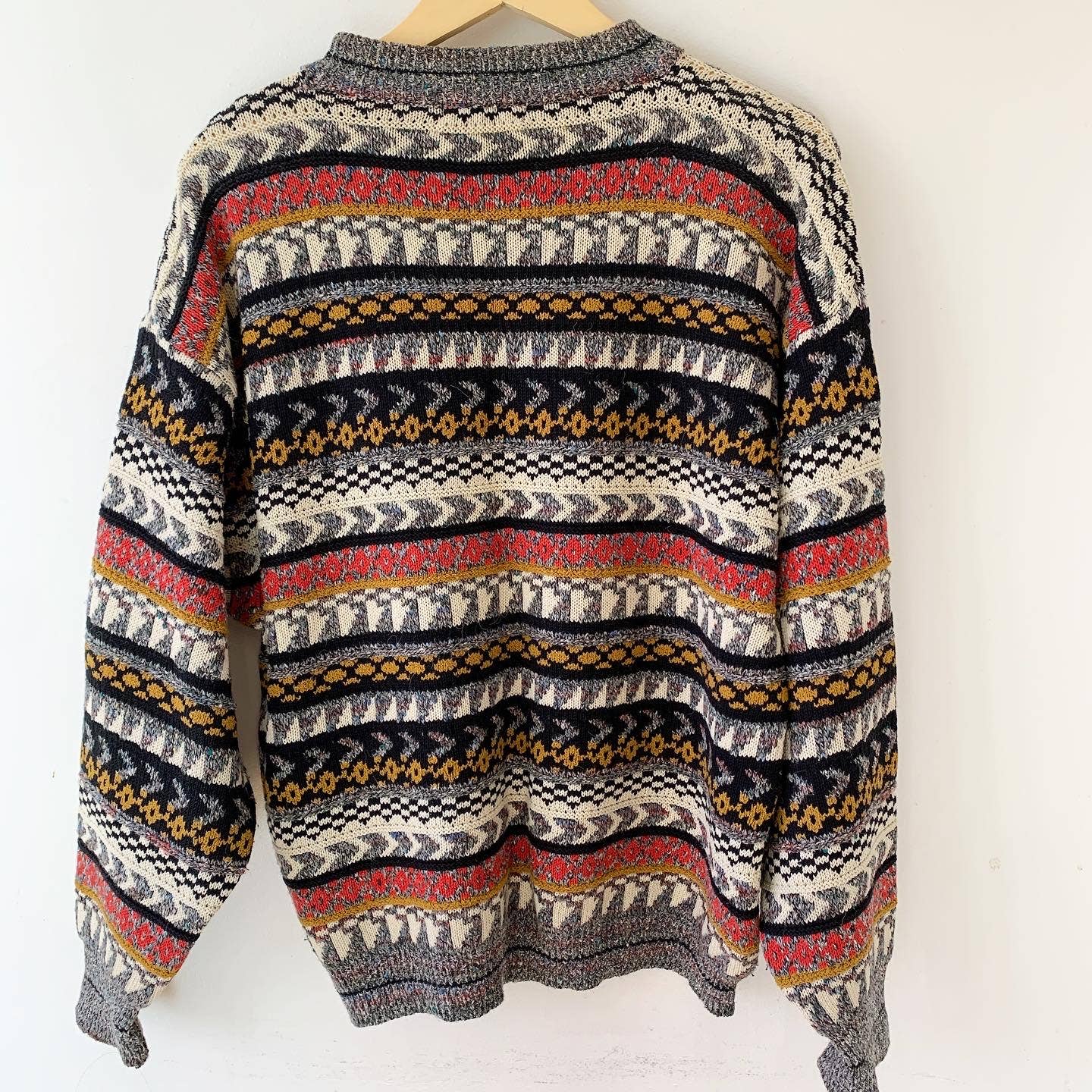 Reunion Vintage Men's Grandpa Chunky Striped Sweater