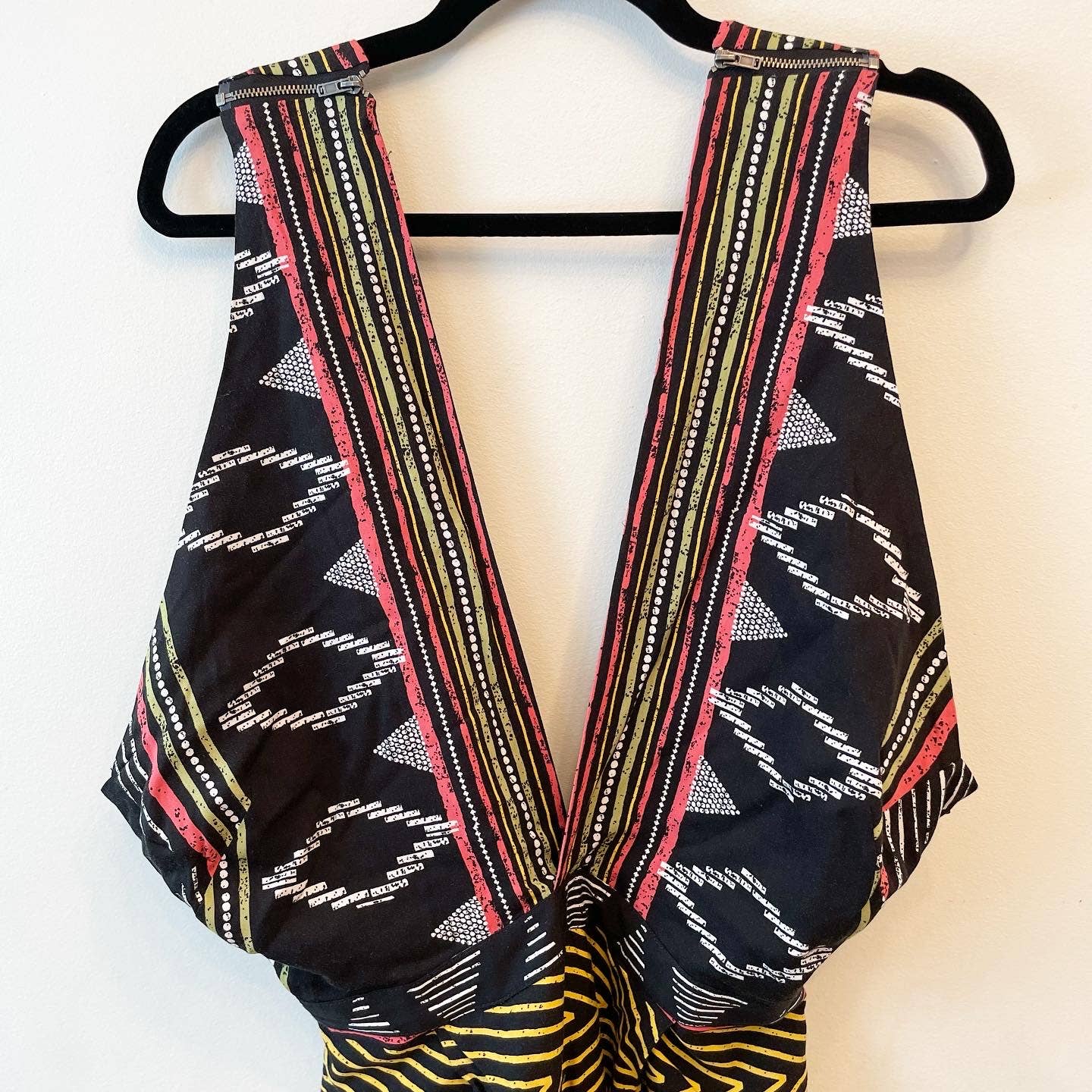 Anthropologie Elevenses Ampa Wide Leg Black Tribal Print Jumpsuit