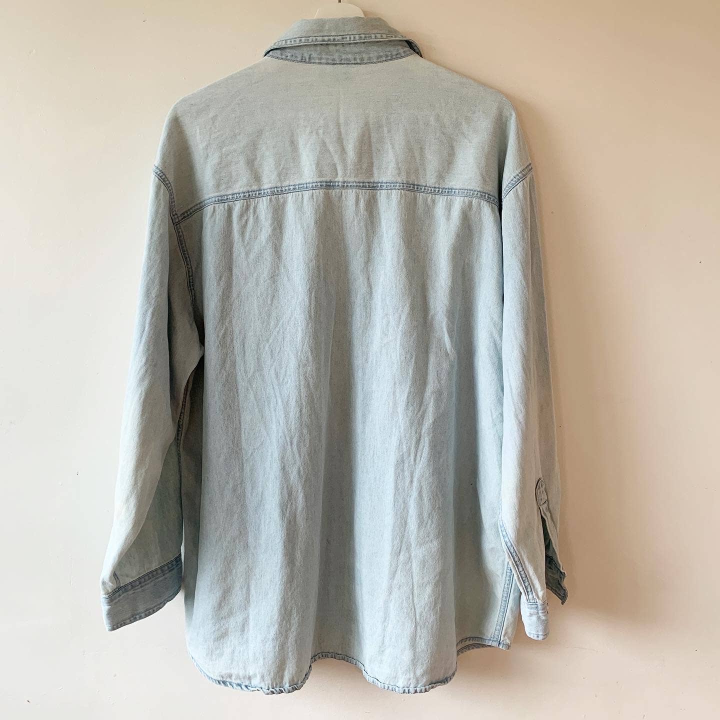 Tia Butterfly Embroidered Denim Chambray Button Down Shirt